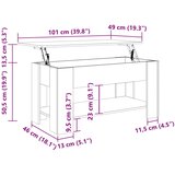  Stolić za kavu boja betona 101x49x52 cm konstruirano drvo | shoptok.hr