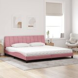  Krevet s madracem Hanko ružičasti 200x200 cm baršunasti | shoptok.hr