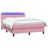  s oprugama i madracem LED ružičasti 140x210 cm baršunasti | shoptok.hr