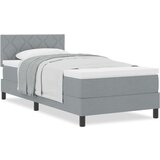 vidaXL Postelja s spodnjim vzmetenjem z vzmetnico svetlo siva 90x190 cm tkanina | Shoptok.si