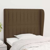  Uzglavlje s ušima tamnosmeđe 83 x 23 x 118/128 cm od tkanine | shoptok.hr