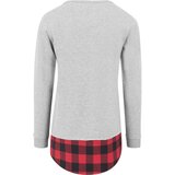 Urban Classics Long Flanell Bottom Open Edge Crewneck gry/blk/red | shoptok.hr