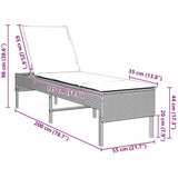  Ležaljka za sunčanje s jastukom smeđa 55x200x44 cm poli ratan | shoptok.hr
