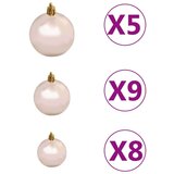 Umjetna polovica božićnog drvca LED s kuglicama zelena 150 cm | shoptok.hr