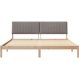  Okvir za krevet s uzglavljem Smeđa 200 x 200 cm tkanina | shoptok.hr