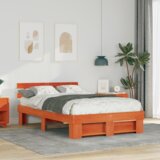  Konstrukcija postelje z vzglavjem Voskast rjav 140 x 190 cm, (5000123682) | Shoptok.si