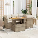 vidaXL 5-dijelni vrtni set sofa s jastucima bež od poliratana | shoptok.hr