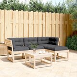 Maison Chic Seti vrtnega pohištva - Vrtna garnitura - Vrtni pohištvo set 4-delna z blazinami trdna borovina, (21817368) | Shoptok.si