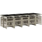 vidaXL 11-dijelni vrtni blagovaonski set s jastucima svijetlosivi | shoptok.hr