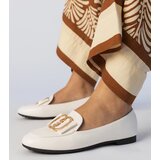 Gemre White women's moccasins with gold decoration Frada | Shoptok.si