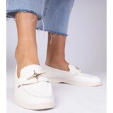 D/CEO marka niezdefiniowana White women's moccasins with gold decoration Senna | ePonuda.com