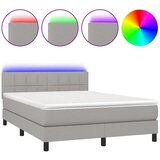  box spring s madracem LED svjetlosivi 140x190 cm tkanina | shoptok.hr