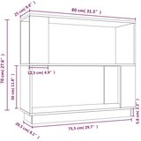 Ormarić za knjige / pregrada boja meda 80x25x70 cm drveni | Shoptok.si