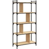  Regal za knjige s 5 razina boja hrasta 76 x 32 x 158 cm drveni | Shoptok.si