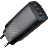 Gembird Punjač 2xType-C + 1x-A fast charger, 65W PD, back GEMBIRD, TA-UC-PDQC65-01-BK | Eponuda.ba