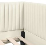  Kutni okvir kreveta s uzglavljem Krema 100 x 200 cm Baršun | shoptok.hr