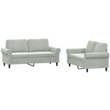 Maison Chic Sedežna garnitura - kavč 2-delna z blazinami svetlo siv žamet, (21729367) | Shoptok.si