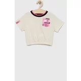 Sisley Otroška bombažna kratka majica bež barva