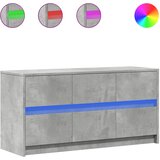 Maison Chic TV omarica - TV stojalo - Televizijska omarica z LED betonsko siva 100x34x50 cm inženirski les, (21699817) Cene