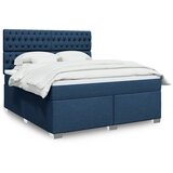 vidaXL Box spring postelja z vzmetnico modra 180x200 cm blago Cene