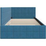 vidaXL Kutni okvir kreveta s uzglavljem Plava 90 x 190 cm Baršun | shoptok.hr