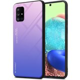 Cadorabo Ohišje, združljiv s Samsungom v roza - modri - dvobarvni zaščitni pokrov iz silikona TPU in hrbta iz kaljenega stekla, (20573284) | Shoptok.si