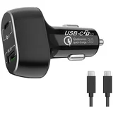 Group - Punjač za auto 1x USB-C + 1x USB-A Power Delivery 63W crne boje