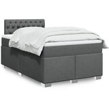 vidaXL Box spring postelja z vzmetnico temno siva 120x200 cm blago Cene