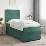  Boxspring krevet s madracem Tamnozelena 90 x 190 cm Baršun | shoptok.hr
