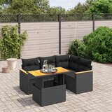 vidaXL 5-dijelna vrtna garnitura od poliratana s jastucima crna | shoptok.hr