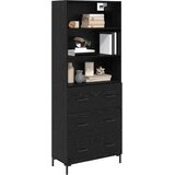  Highboard Crni hrast 69,5 x 34 x 180 cm Konstruirano drvo Slike
