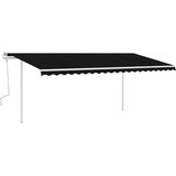 vidaXL Tenda na ručno uvlačenje sa stupovima 5 x 3 m antracit | shoptok.hr