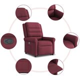  Naslonjač na podizanje od tkanine crvena boja vina | shoptok.hr