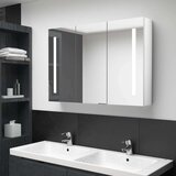 vidaXL LED kupaonski ormarić s ogledalom 89 x 14 x 62 cm sjajni bijeli | shoptok.hr
