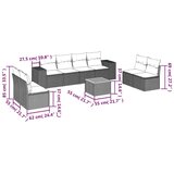  9-dijelni set vrtnih sofa s jastucima crni od poliratana | shoptok.hr