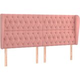  Vzglavje z ušesi roza 183x23x118/128 cm žamet, (20932737) | Shoptok.si