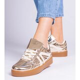 Gemre Gold patent leather women's sneakers Keyla | Shoptok.si