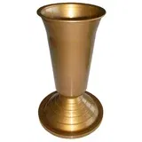 Plana nadgrobna vaza sa podloškom (Zlatne boje, Plastika)