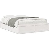  The Living Store Posteljni okvir brez vzmetnice bel 150x200 cm trdna borovina - Posteljni Okvir, (21524820) | Shoptok.si