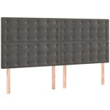  Posteljni okvir z vzglavjem temno siv 140x190 cm žamet, (20794655) | Shoptok.si