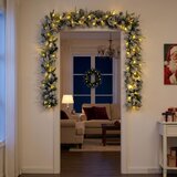  Božićni vijenci Zelena i bijela 270 cm PVC i PE 50 LED lampica | shoptok.hr