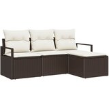 vidaXL Kavčna garnitura 4 pcs Rjava poli ratan, (5000155405) | Shoptok.si