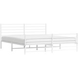 Metalni okvir kreveta uzglavlje i podnožje bijeli 180x200 cm | shoptok.hr