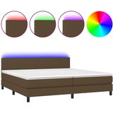  box spring s madracem LED tamnosmeđi 200x200 cm tkanina | shoptok.hr