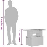  Vrtna miza siva 100x55x73 cm poli ratan in akacijev les | Shoptok.si