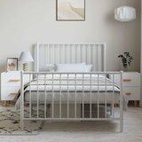  Metalni okvir kreveta uzglavlje i podnožje bijeli 100x200 cm | Eponuda.com