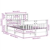 vidaXL Okvir kreveta bez madraca 160 x 200 cm od masivne borovine | shoptok.hr