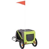 Prikolica za bicikl za ljubimce zeleno-siva tkanina i željezo | shoptok.hr