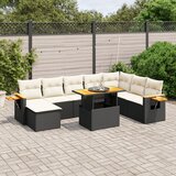 vidaXL 9-dijelni set vrtnih sofa s jastucima crni od poliratana | shoptok.hr
