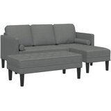  Set sofe s jastukom 2 pcs Tamno siva Poliester | shoptok.hr